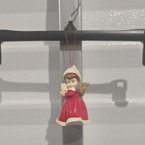 Holiday Angel‎ Ornament with  Dress and Gold Wings